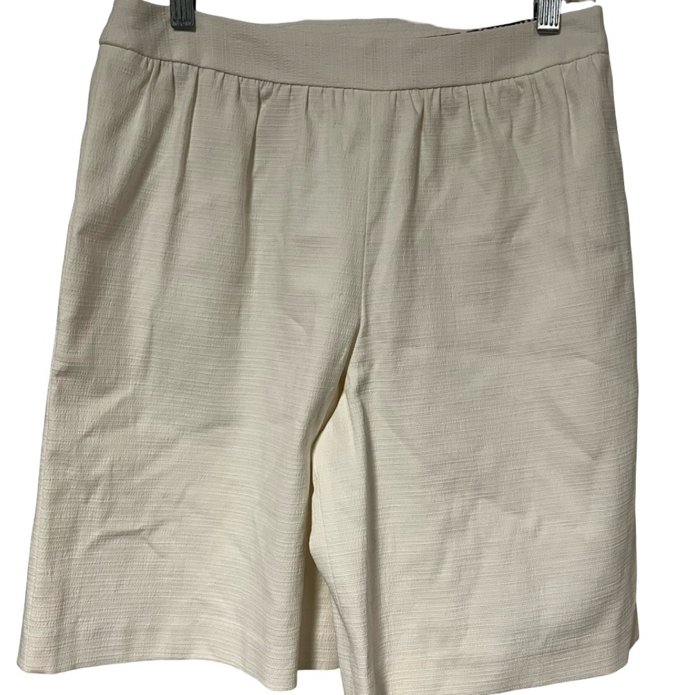 Milly of New York Cream Ivory Textured Cotton Blend High Waist Shorts Size 4